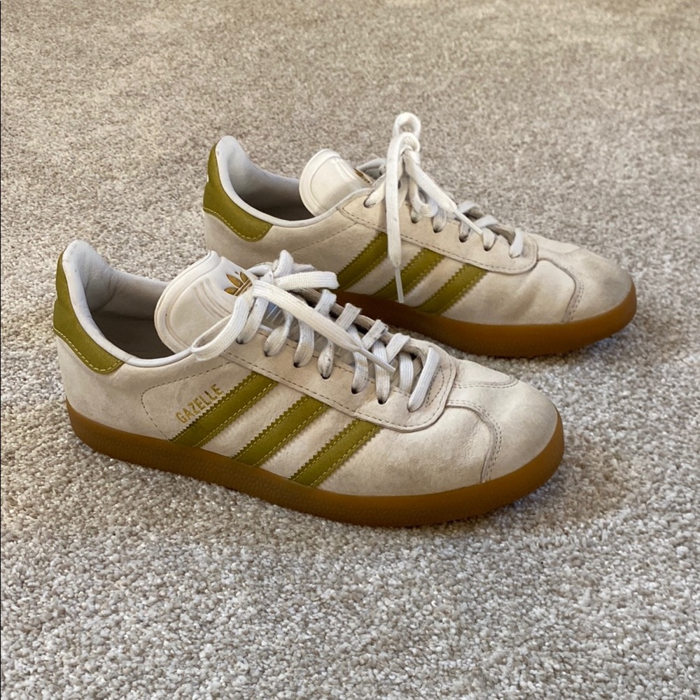 Adidas White and Green Sneakers Classic Style